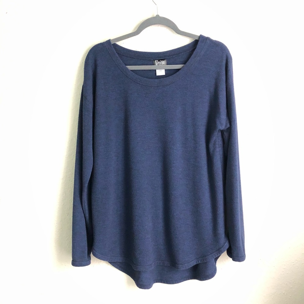 Felina Navy Blue Pullover Sweater Sz L